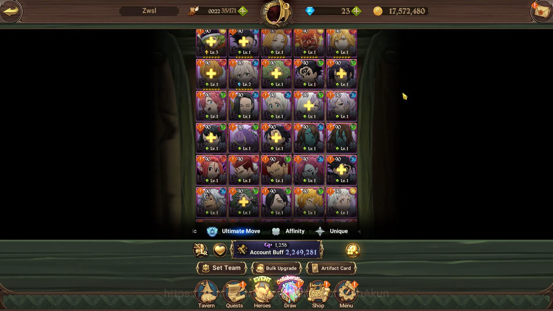 The Seven Deadly Sins: Grand Cross Accounts Midgame Asia|2,2M CC|1 LR+11 6