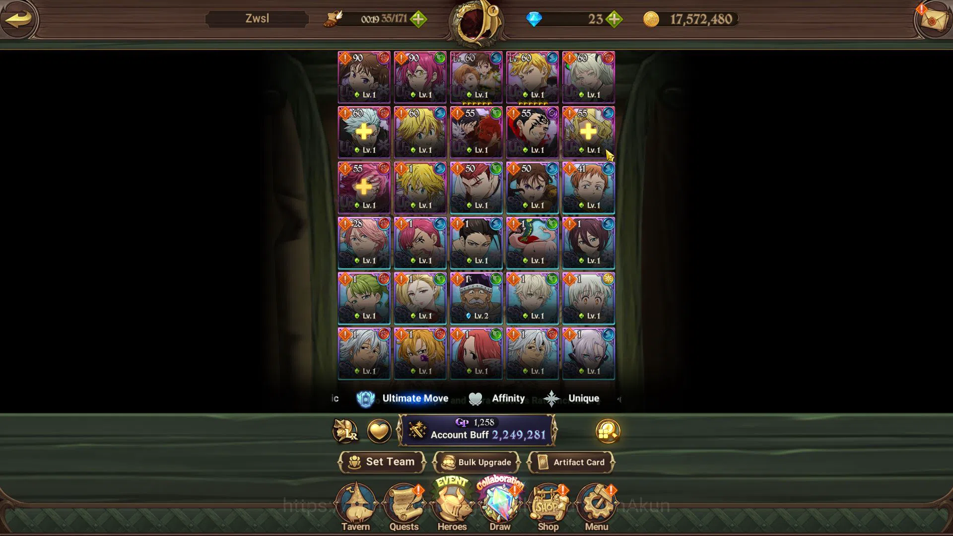 The Seven Deadly Sins: Grand Cross Accounts Midgame Asia|2,2M CC|1 LR+11 7