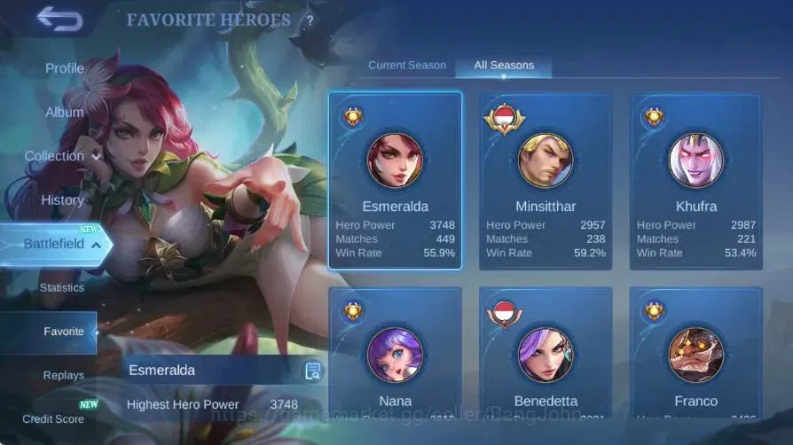 Mobile Legends: Bang Bang Accounts Global|Hero 118|Skin 172|Expert|Collector Natalia| image 18