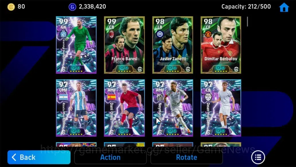 eFootball Accounts Android||Gianluigi Donnarumma, Franco Baresi, Cafu image 5
