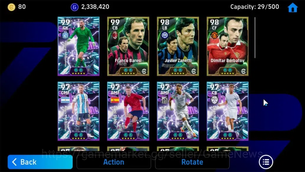 eFootball Accounts Android||Gianluigi Donnarumma, Franco Baresi, Cafu image 8