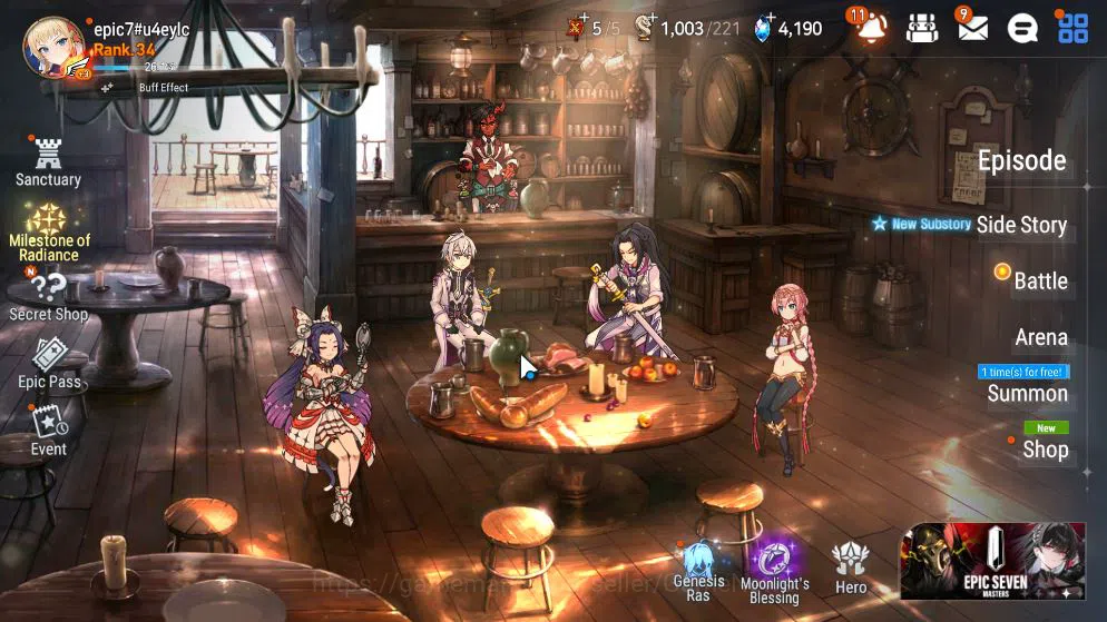 Epic Seven Mid-Tier GLOBAL Unverif|4 ML(E Ilynav,Har setti,F Cecilia,O image 1