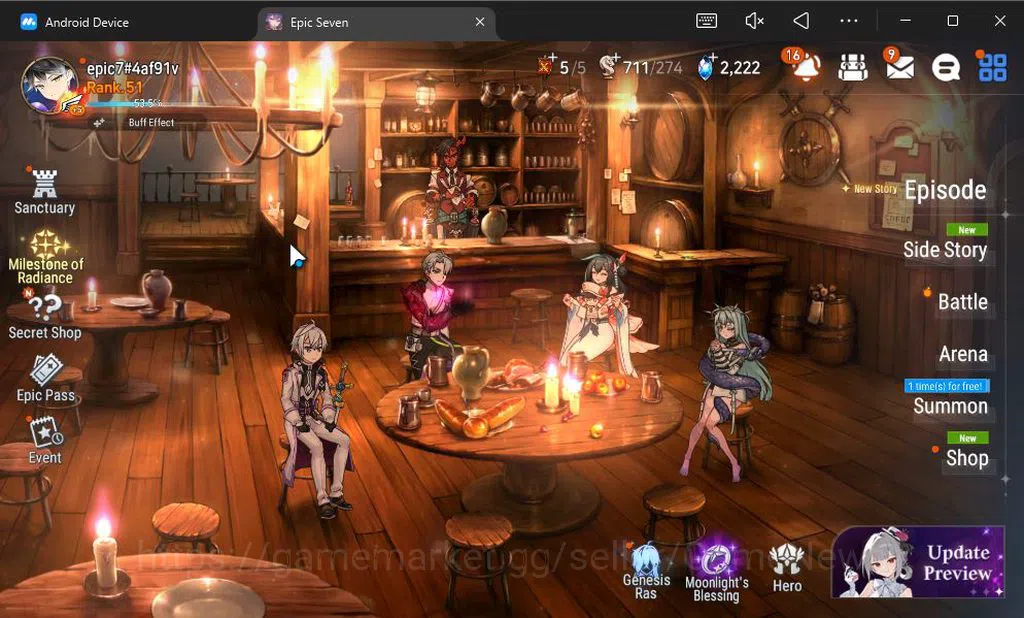 Epic Seven Accounts GLOBAL Unverif|NEW ERA|7 ML(BArunka,LOT Scales,TE image 1