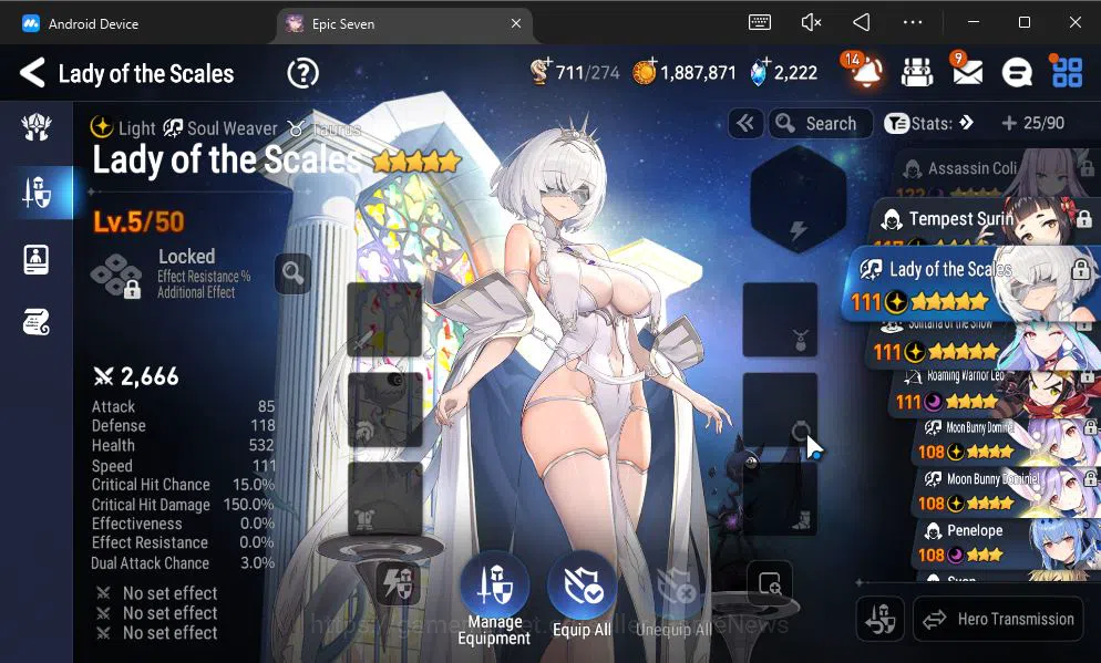 Epic Seven Accounts GLOBAL Unverif|NEW ERA|7 ML(BArunka,LOT Scales,TE image 3