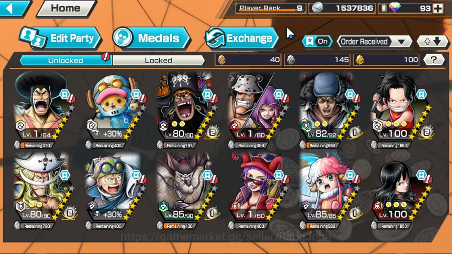 One Piece Bounty Rush Accounts GLOBAL | MAX 2 | EX 4 | Marshall D teach, BP kuzan image 2