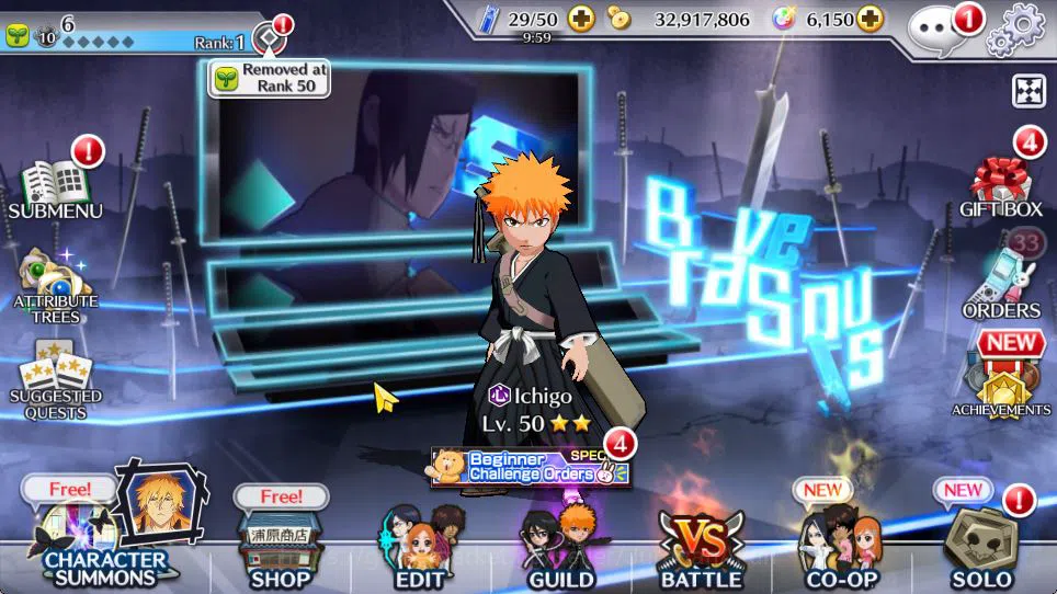 Bleach: Brave Souls Accounts Starter [GLOBAL]6k Orbs+Fresh All Story|Fierce Nnoitora,Brave Retsu,JPN Parasol Rukia|Klab