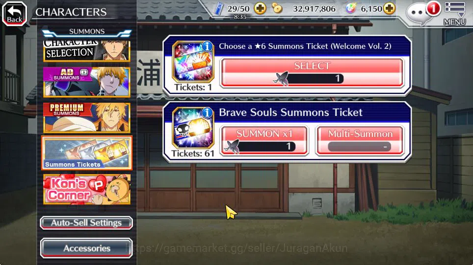 Bleach: Brave Souls Accounts Starter [GLOBAL]6k Orbs+Fresh All Story|Fierce Nnoitora,Brave Retsu,JPN Parasol Rukia|Klab 16