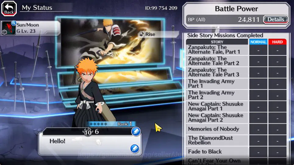 Bleach: Brave Souls Accounts Starter [GLOBAL]6k Orbs+Fresh All Story|Fierce Nnoitora,Brave Retsu,JPN Parasol Rukia|Klab 6