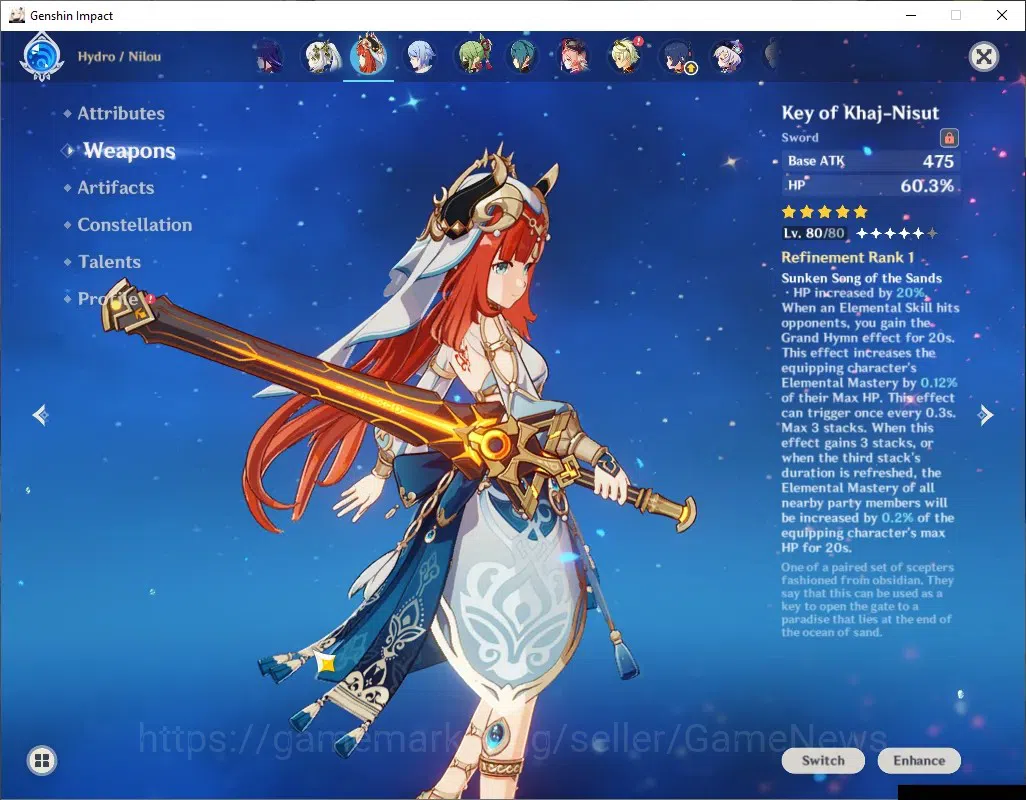 Genshin Impact Accounts ASIA|AR 56|11 Limited + 5 (*5Weapon)|Flins PreamTe image 3