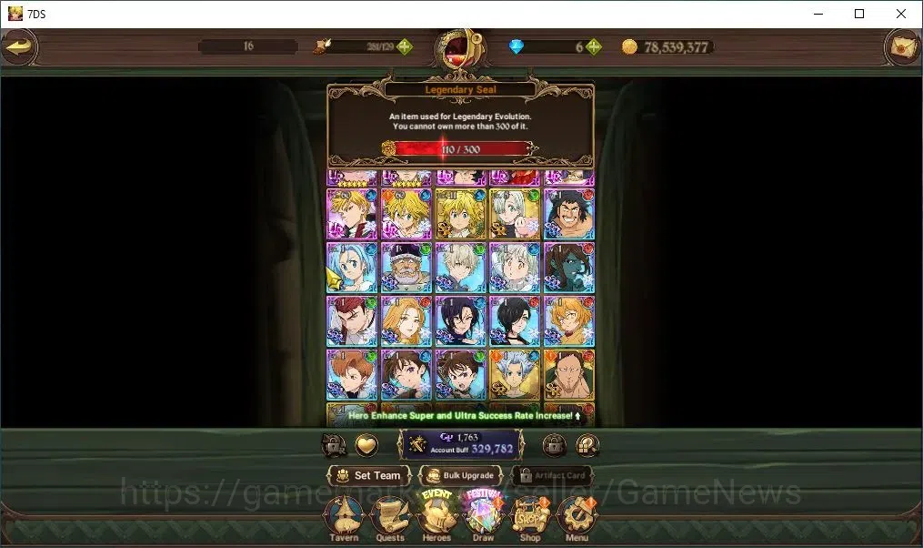 The Seven Deadly Sins: Grand Cross Accounts Asia|329K CC|110 Legendary Seal|5 UR|Nemesis Melio image 4