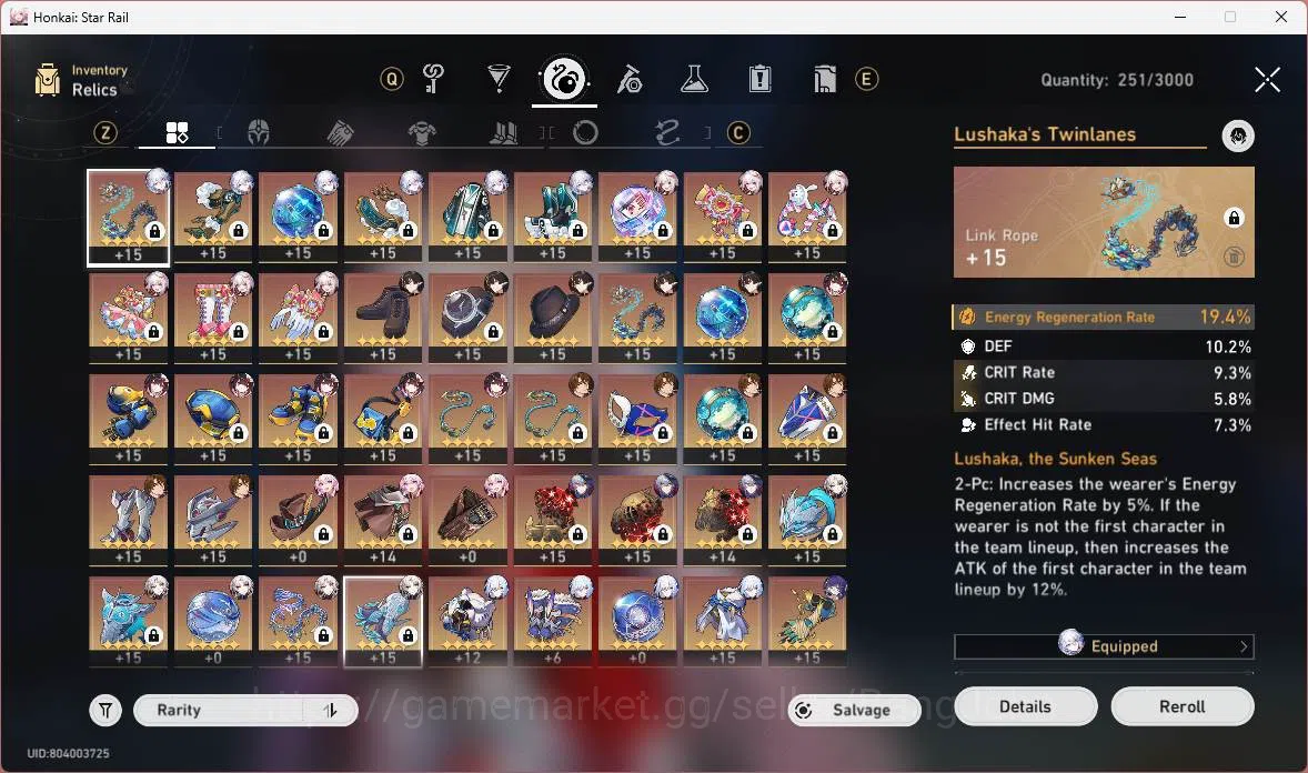 Honkai Star Rail Accounts Others ASIA|TL 66|11 Limit|PremTeam 10
