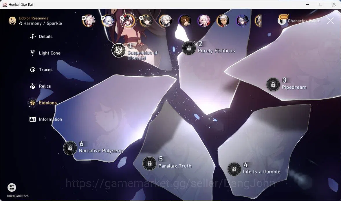 Honkai Star Rail Accounts Others ASIA|TL 66|11 Limit|PremTeam 16