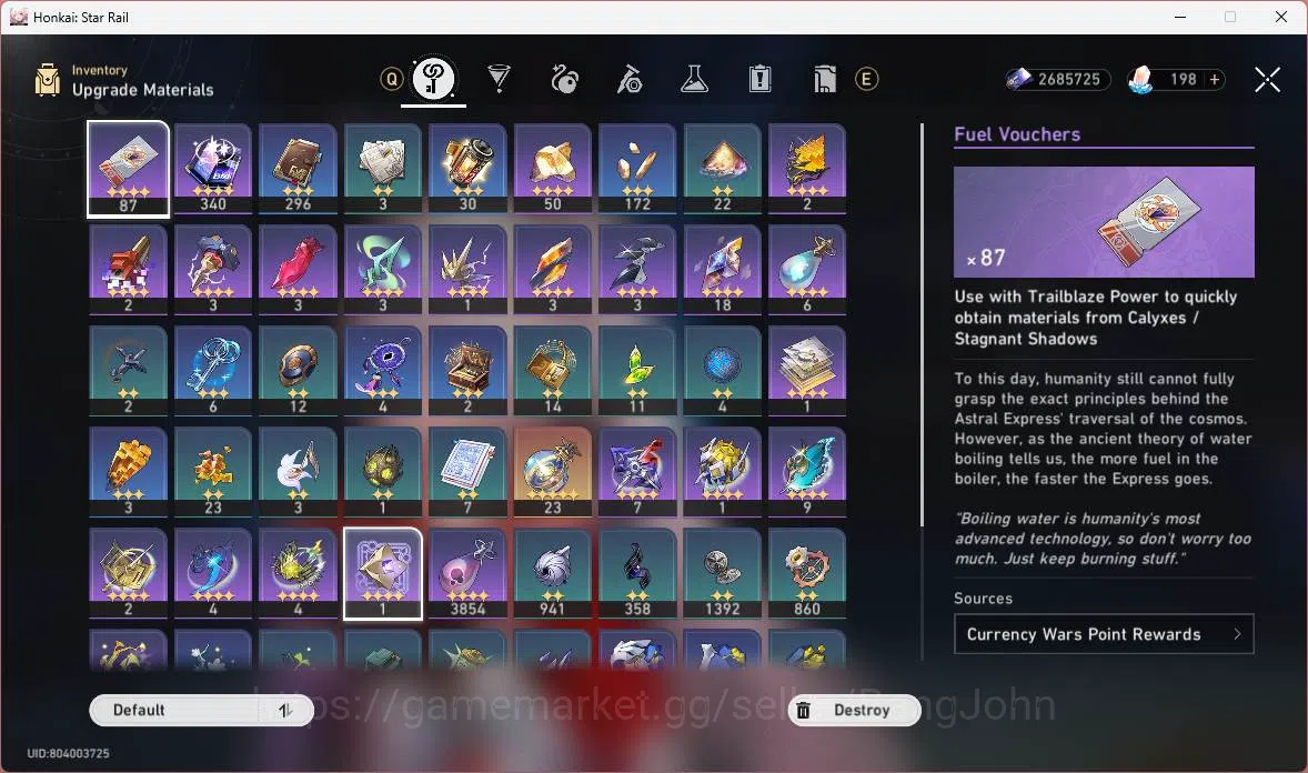 Honkai Star Rail Accounts Others ASIA|TL 66|11 Limit|PremTeam 8