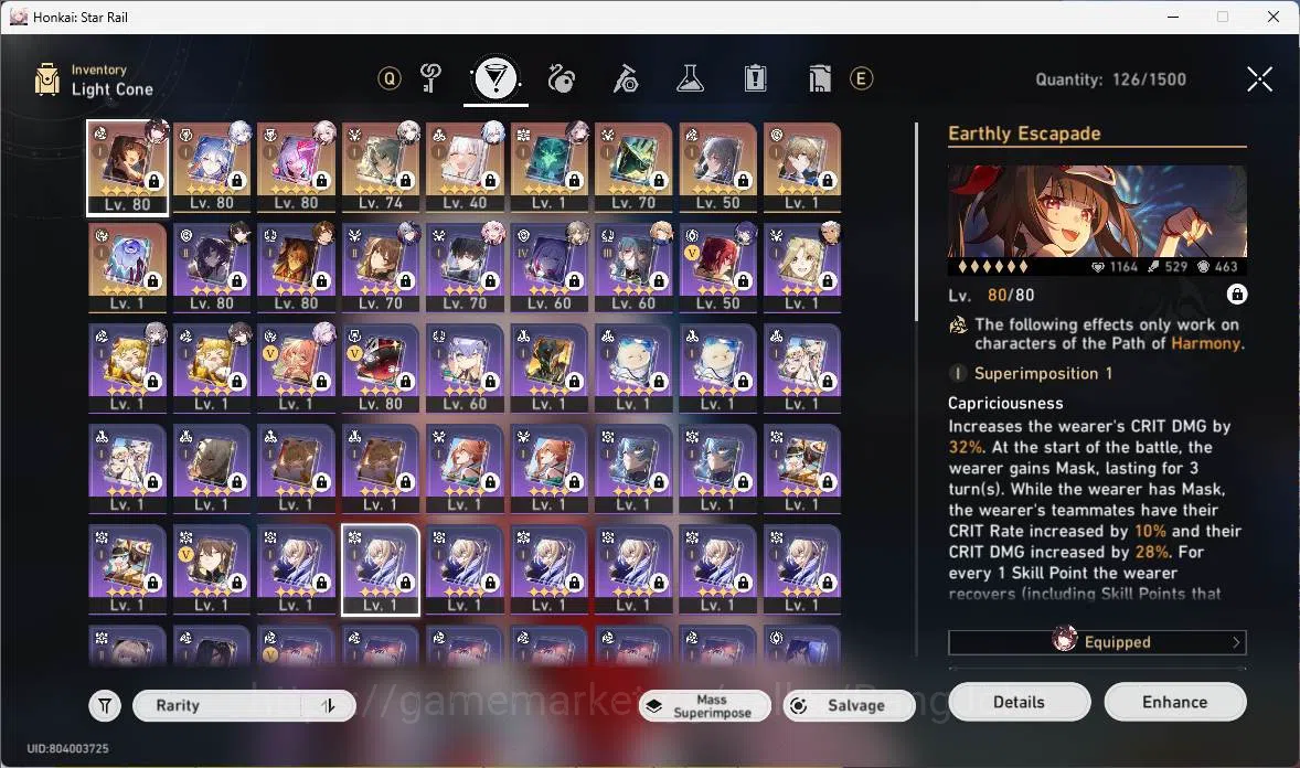 Honkai Star Rail Accounts Others ASIA|TL 66|11 Limit|PremTeam 9