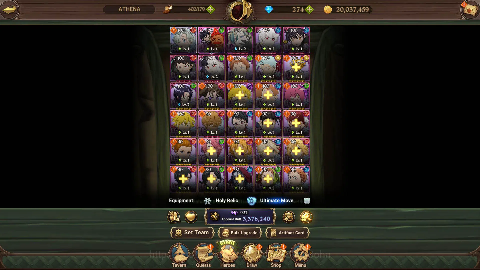 The Seven Deadly Sins: Grand Cross Accounts Others ASIA|3.3m CC|1LR Elizabeth|Full collab FF|UR 11