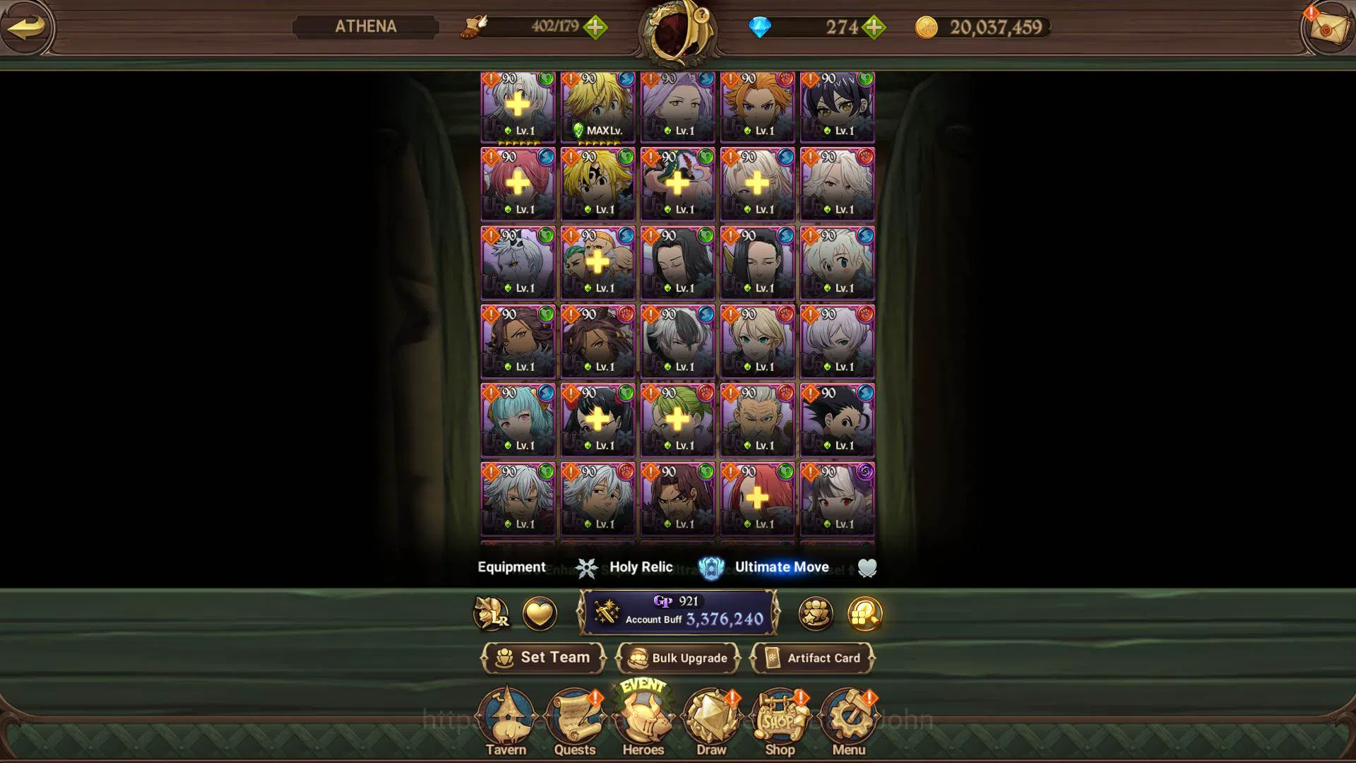 The Seven Deadly Sins: Grand Cross Accounts Others ASIA|3.3m CC|1LR Elizabeth|Full collab FF|UR 12