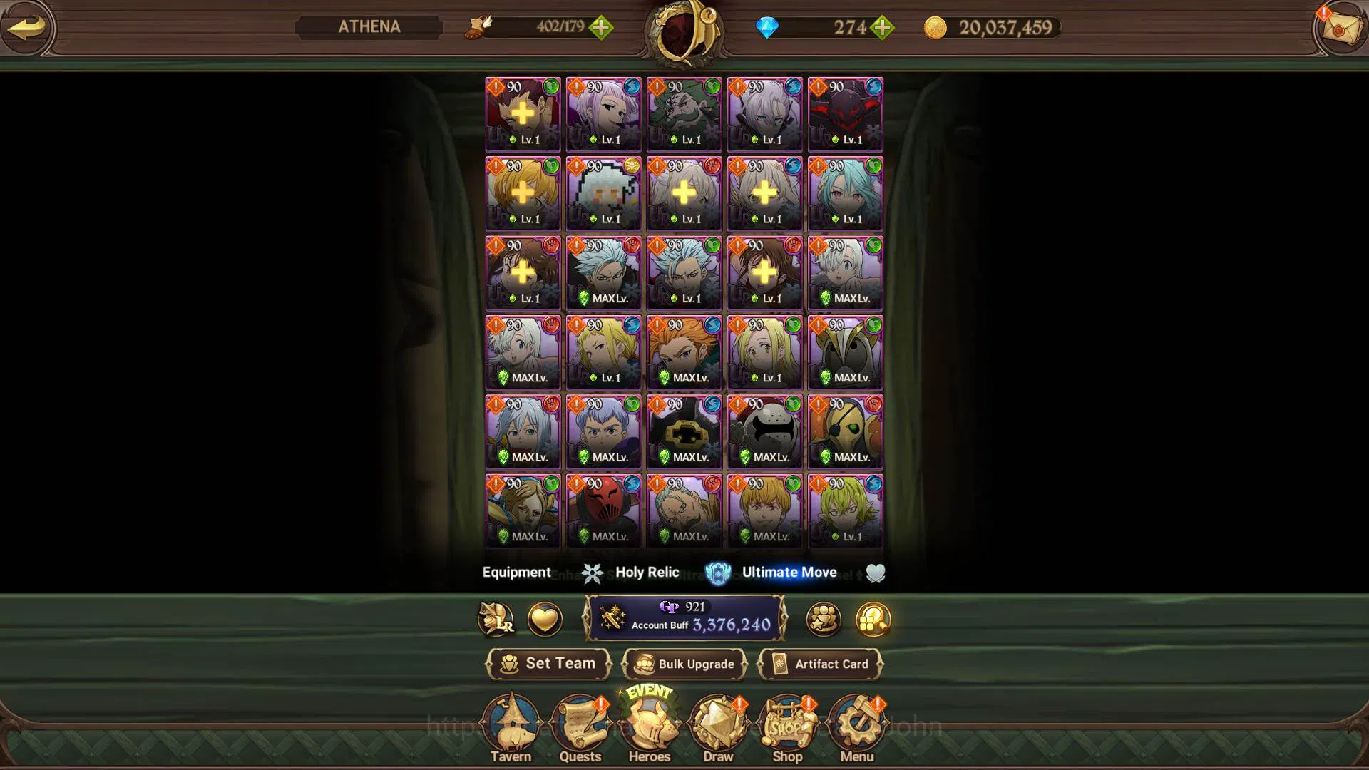 The Seven Deadly Sins: Grand Cross Accounts Others ASIA|3.3m CC|1LR Elizabeth|Full collab FF|UR 13