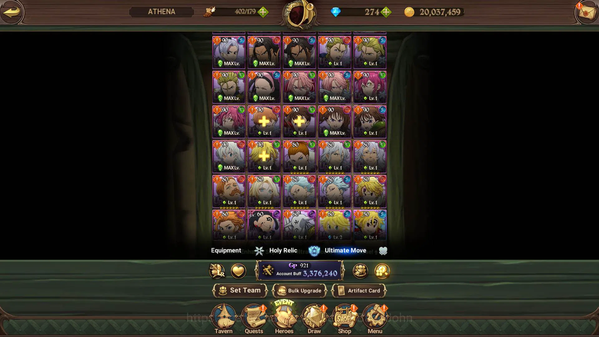 The Seven Deadly Sins: Grand Cross Accounts Others ASIA|3.3m CC|1LR Elizabeth|Full collab FF|UR 14