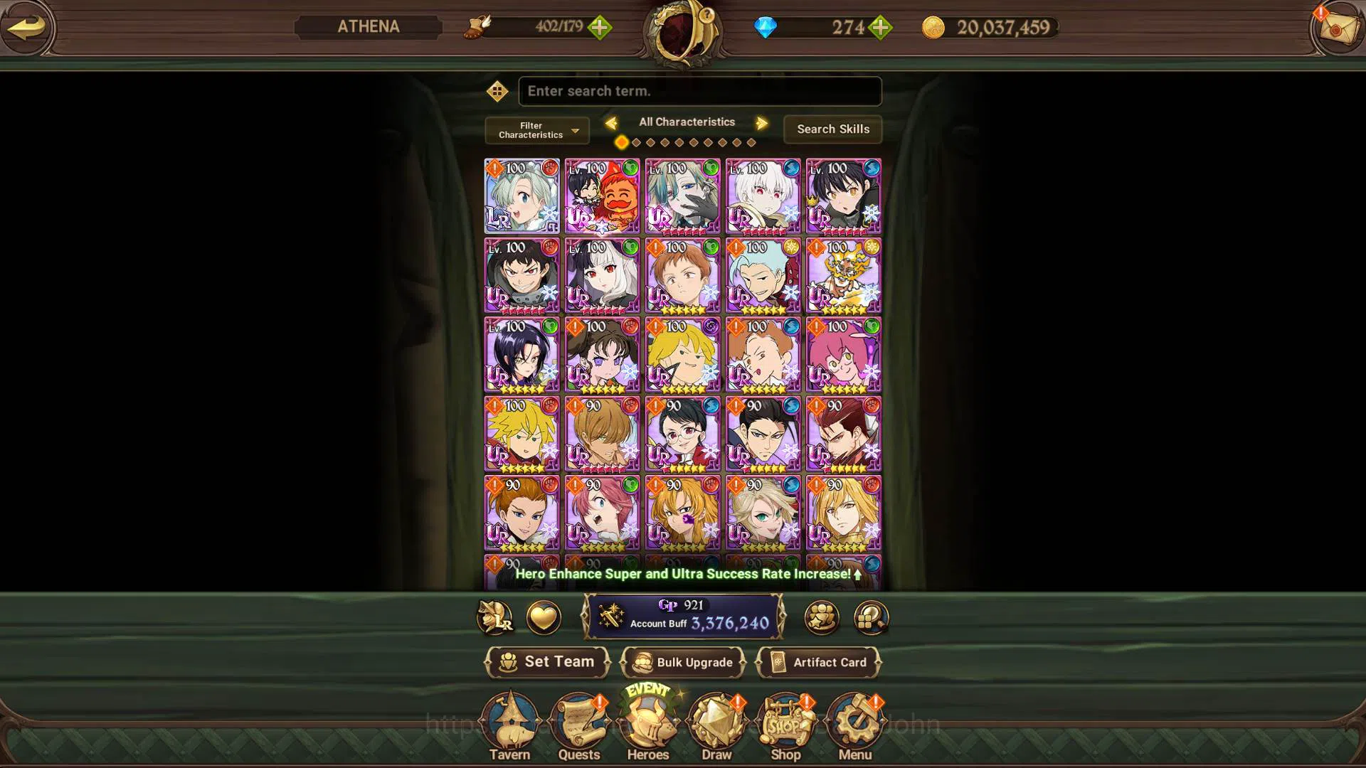 The Seven Deadly Sins: Grand Cross Accounts Others ASIA|3.3m CC|1LR Elizabeth|Full collab FF|UR 9