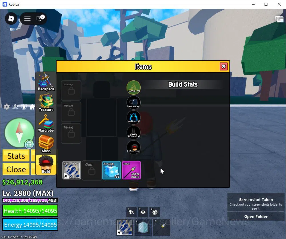 Roblox Accounts Blox Fruit |Lv Max + Ice,GodHuman|26M Beli 64K Frag|1 Myth Weap 7 Legend Fruit |Human V1|Unverif(RBL925) 7