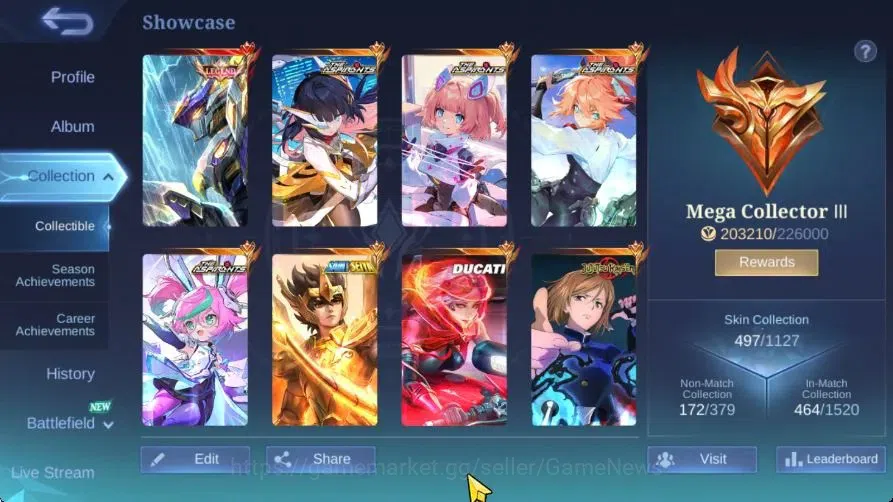 Mobile Legends: Bang Bang Accounts Hero 133|Skin 497|Legend Saber,Aspirant[Ruby,Fanny image 2