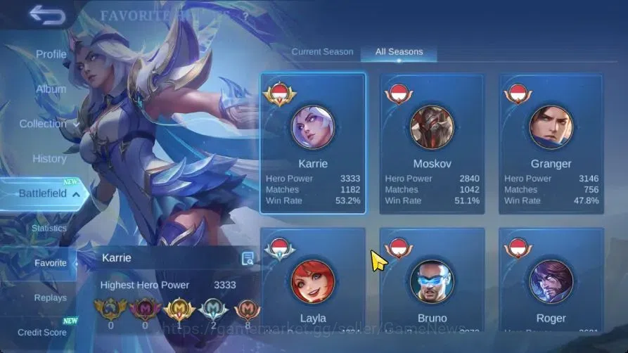 Mobile Legends: Bang Bang Accounts Hero 133|Skin 497|Legend Saber,Aspirant[Ruby,Fanny image 4