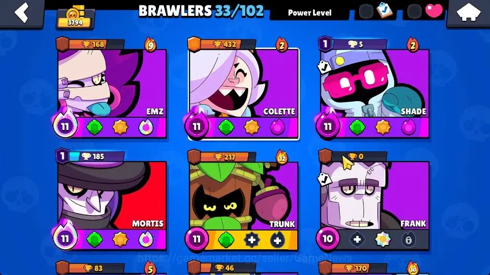 Brawl Stars Accounts 3794 Trophy|33 Brawlers 5 Max Lvl [Mortis,Emz,Etc] image 5