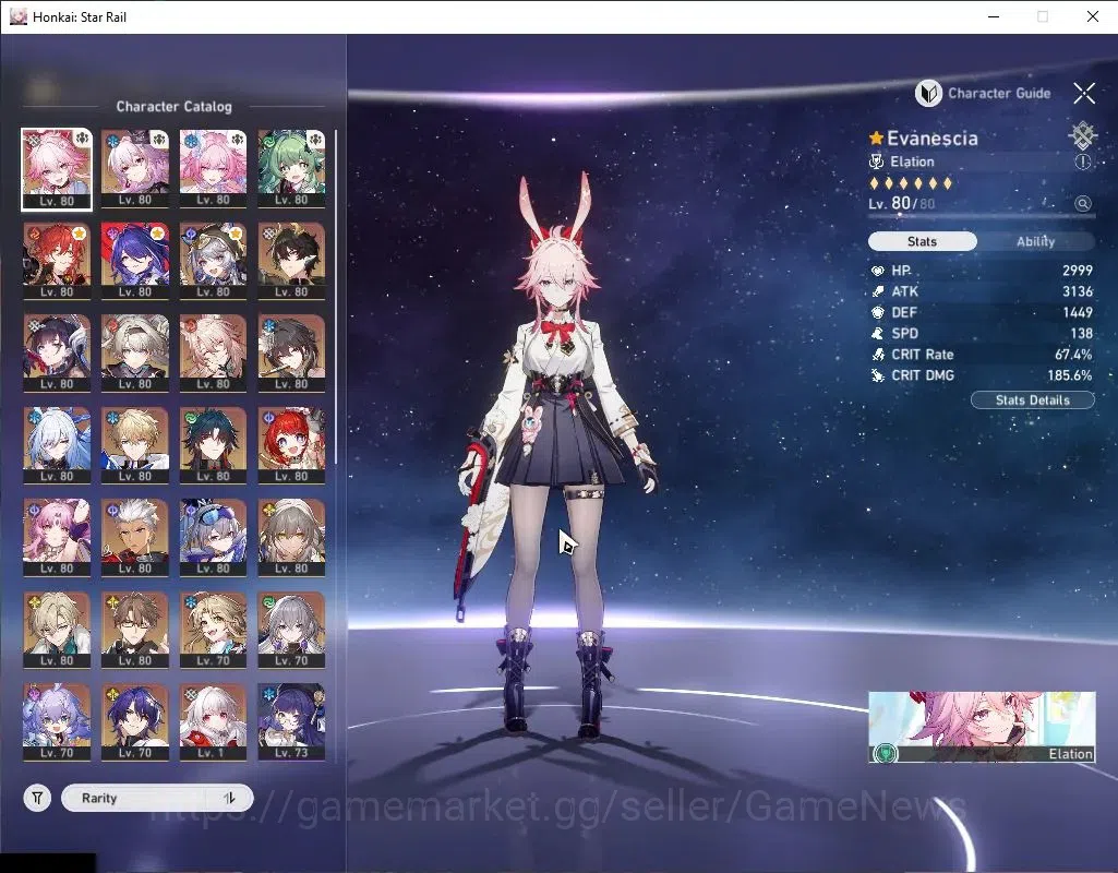 Honkai Star Rail Accounts Asia|TL 70|9 Limited|(AcheronE2,CyreneE2,Evanescia image 4