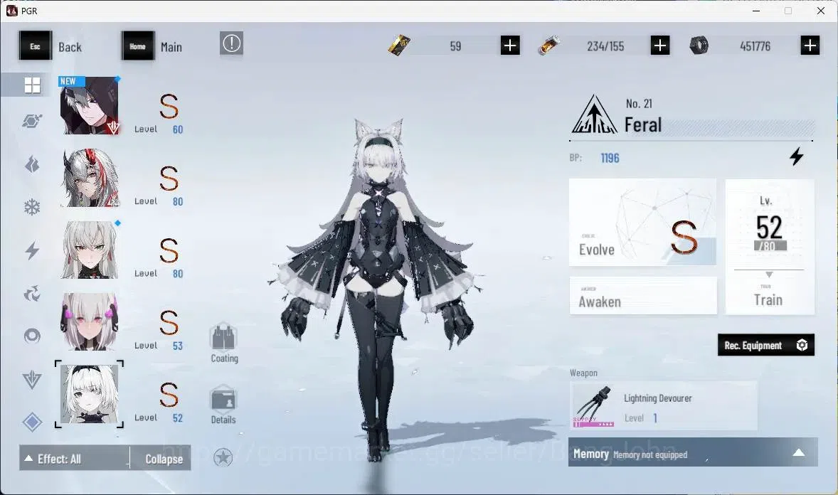 Punishing: Gray Raven Accounts ASIA | Lv 56 |S Lucia IC,S Lucia CW,S Crocotta,S L image 10