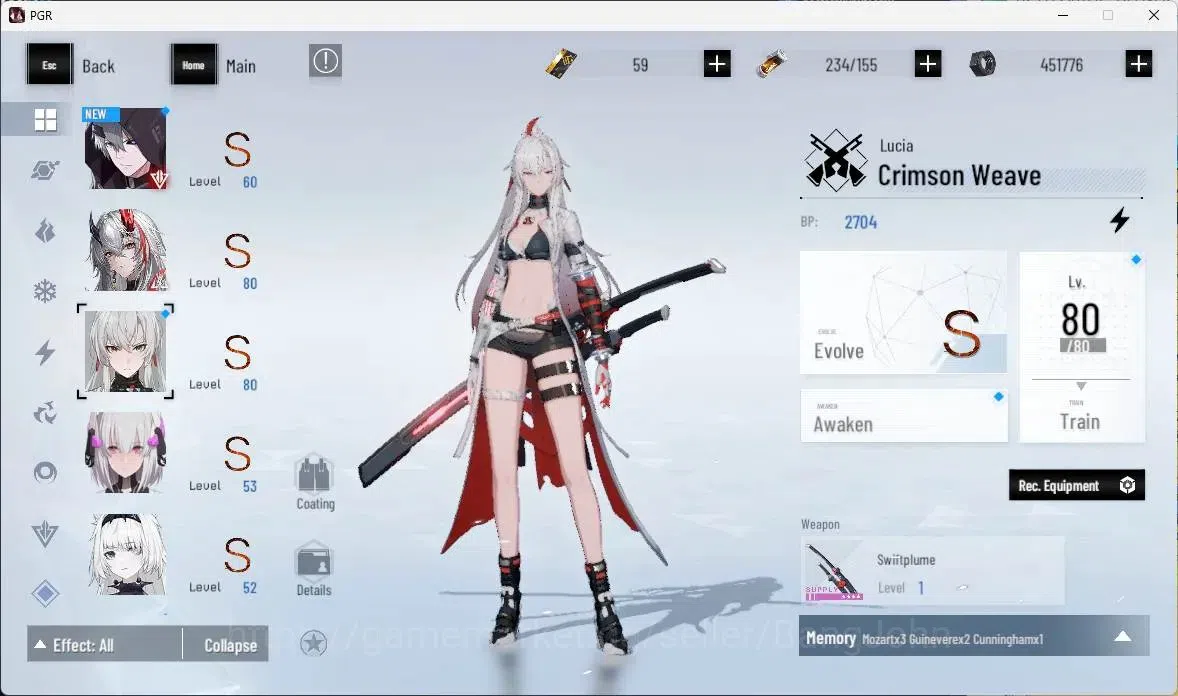 Punishing: Gray Raven Accounts ASIA | Lv 56 |S Lucia IC,S Lucia CW,S Crocotta,S L image 12