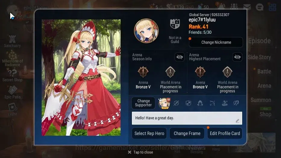 Epic Seven Accounts GLOBAL Unverif|New Era|7 ML(BArunka,NMLuna,BWIseri image 2