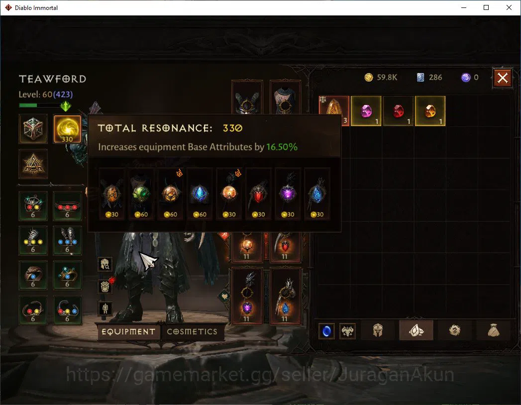 Diablo Immortal Accounts NA - Sescheron| Lv60(423)Druid| 31K CR|Reso 330 |  image 6