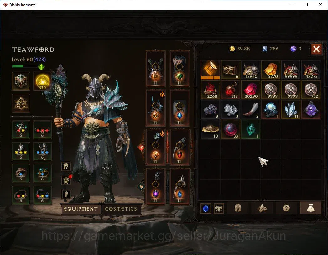 Diablo Immortal Accounts NA - Sescheron| Lv60(423)Druid| 31K CR|Reso 330 |  image 8
