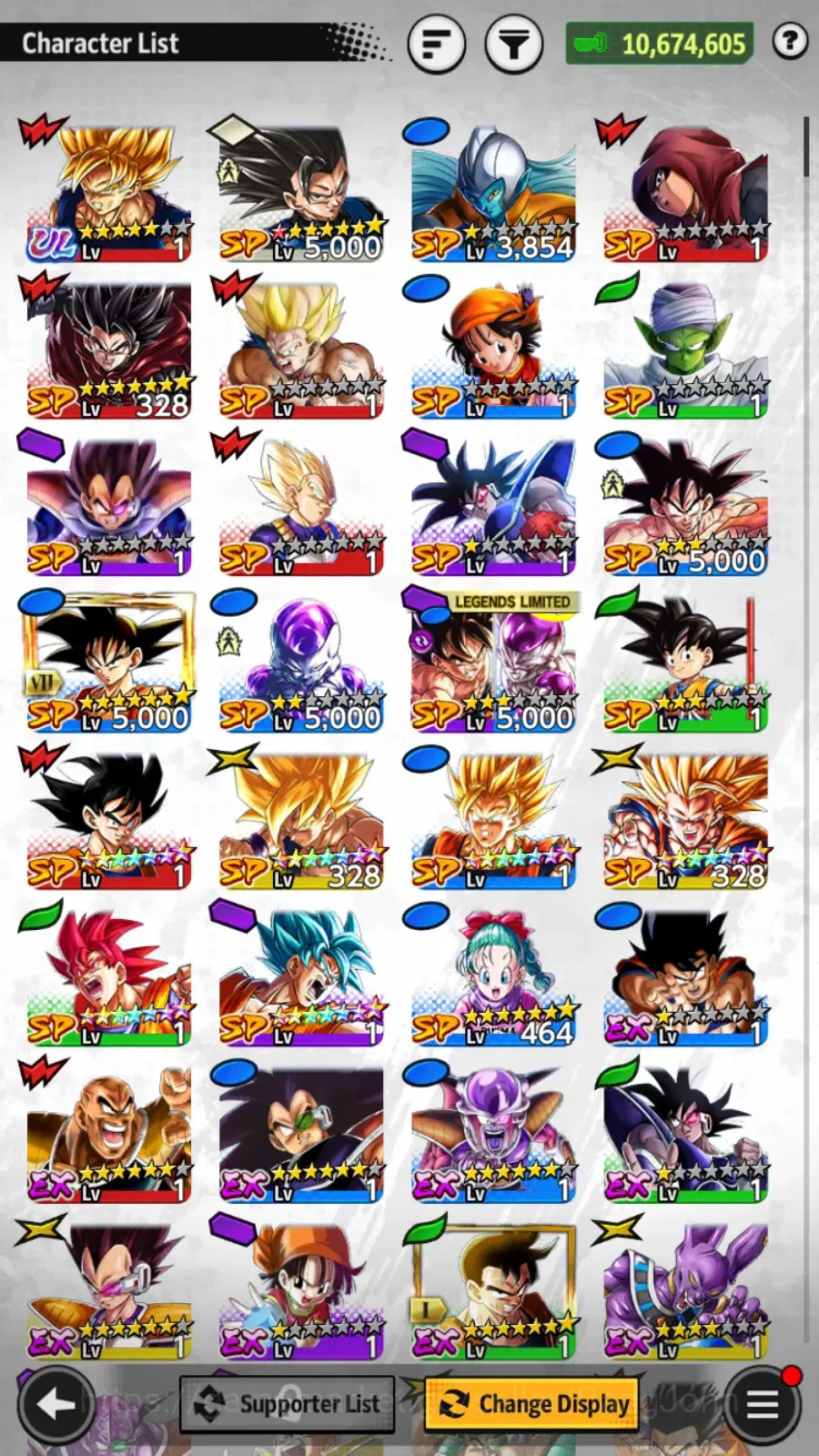 Dragon Ball Legends Accounts High-End Android | Lvl 158 | 10,6M Total Power | 61.912 CC | 1 UL | UL Super Saiyan Goku 1