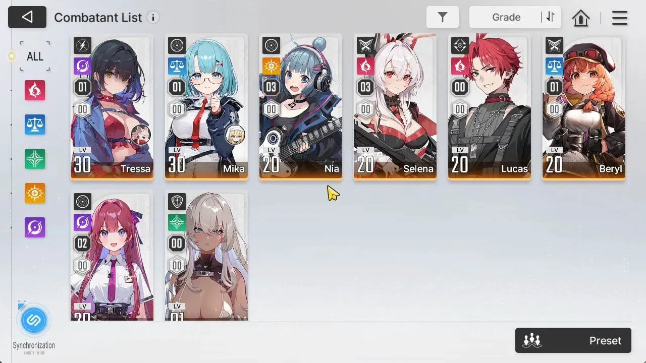 Chaos Zero Nightmare Accounts GLOBAL Lv30|5 SSR[HeideMarie,Tiphera+Sign,Vero,Haru,Renoa]+9 SR[TressaM1,Nia3,SelenaM3]|6 SSR 5