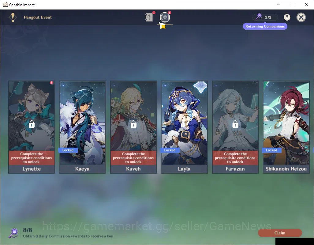 Genshin Impact Accounts ASIA|AR 55|6 Limited +3(*5Weapon)|Neuvillate,Yelan image 12