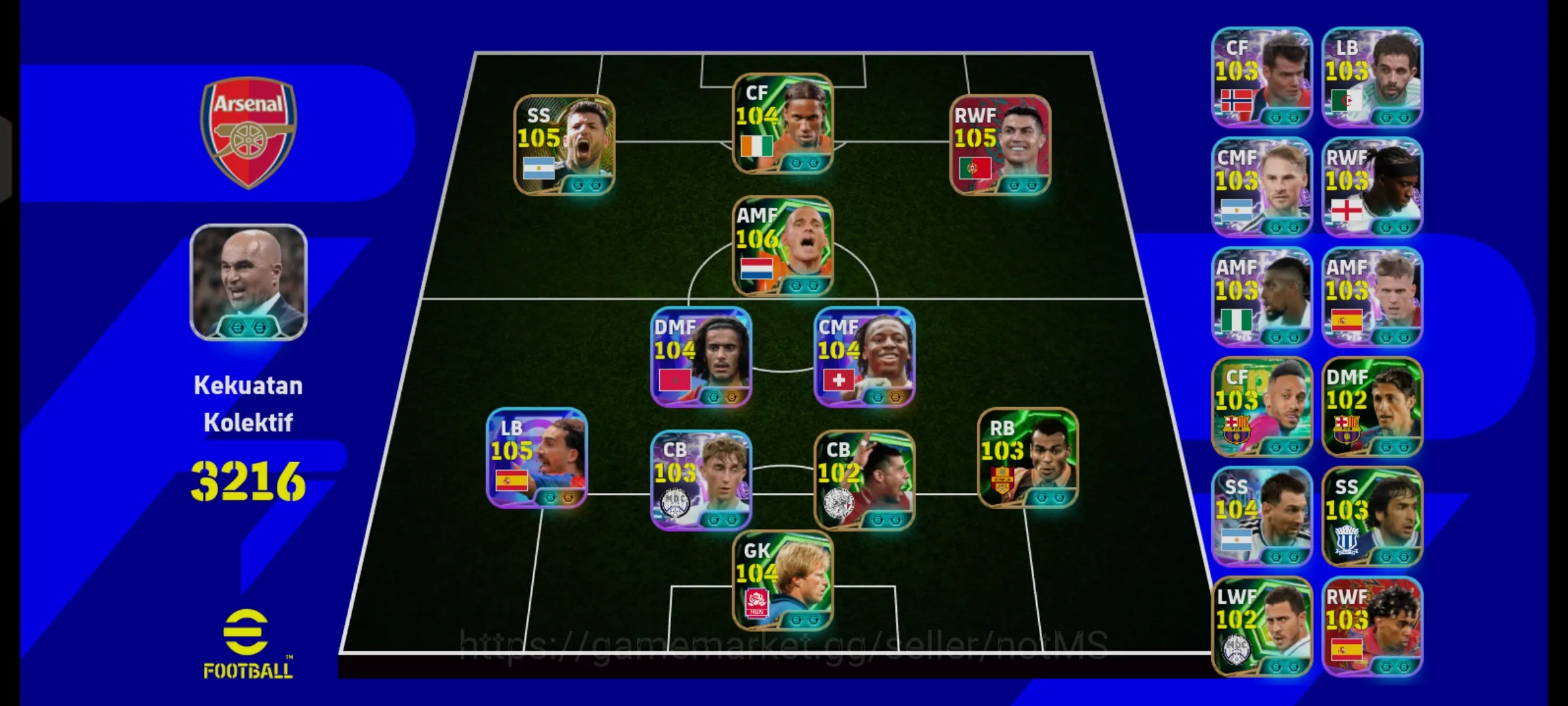 eFootball Accounts Legends & Iconic Players Efootball Collective Strength 3216 | Wesley Sneijder| Cristiano Ronaldo Pack 1