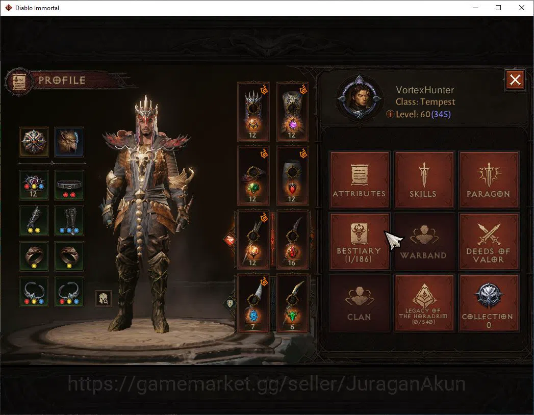 Diablo Immortal Accounts SEA - Vasily|Lv60(345) Tempest|31K CR|Reso 420 | I image 2