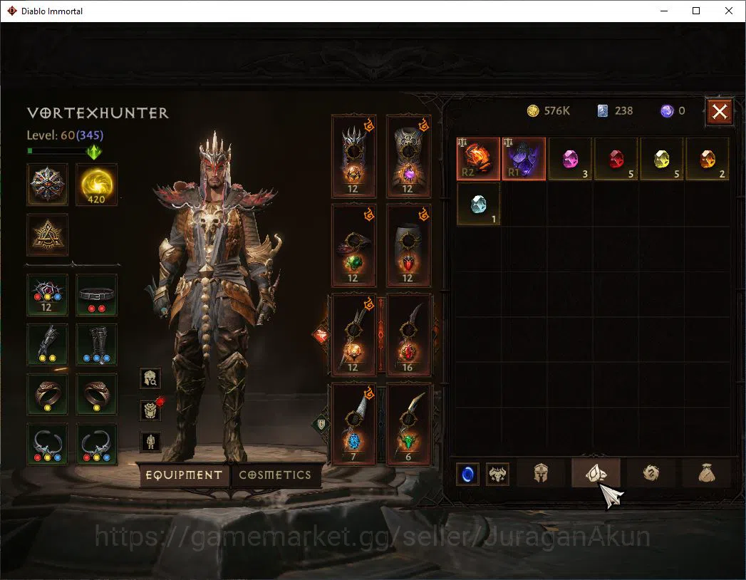 Diablo Immortal Accounts SEA - Vasily|Lv60(345) Tempest|31K CR|Reso 420 | I image 7