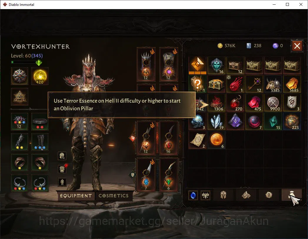 Diablo Immortal Accounts SEA - Vasily|Lv60(345) Tempest|31K CR|Reso 420 | I image 8