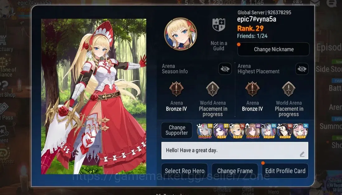 Epic Seven Accounts Starter Global unverif|Starter|3ML (NM Luna, Ruele oL, S.N.Yulha)|PoH+Bless ON|SS 1.1K|Stove(ES848Z) 1