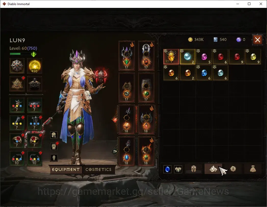 Diablo Immortal Accounts EU - Aranoch|CS ON|Lv60(750)|Wizard|42k CR|Reso 45 image 6