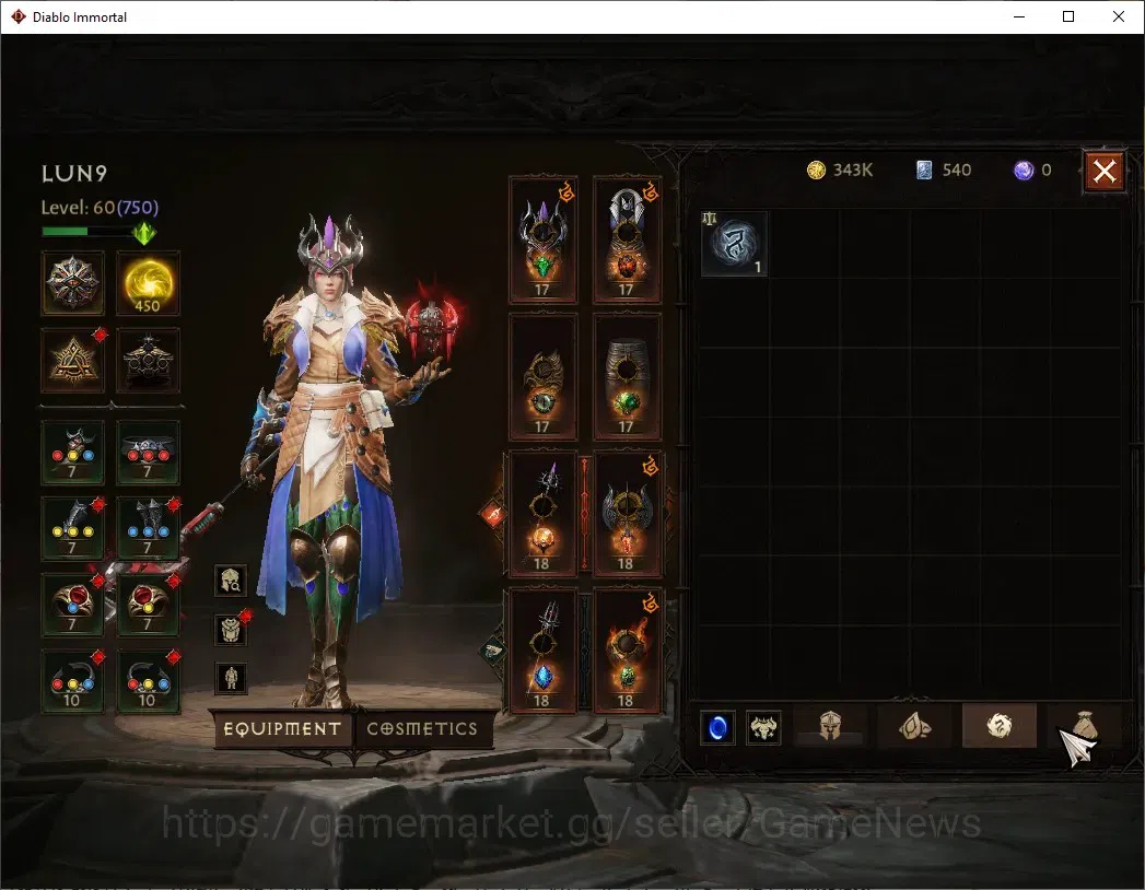 Diablo Immortal Accounts EU - Aranoch|CS ON|Lv60(750)|Wizard|42k CR|Reso 45 image 7