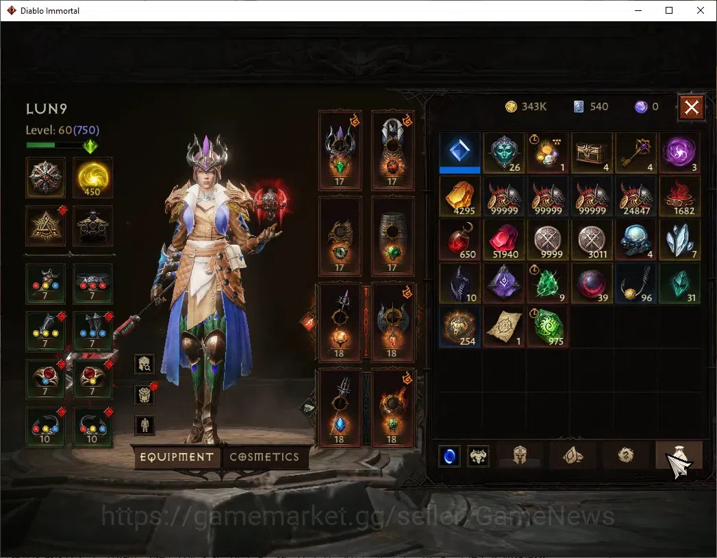 Diablo Immortal Accounts EU - Aranoch|CS ON|Lv60(750)|Wizard|42k CR|Reso 45 image 8