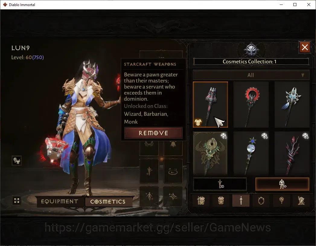 Diablo Immortal Accounts EU - Aranoch|CS ON|Lv60(750)|Wizard|42k CR|Reso 45 image 9