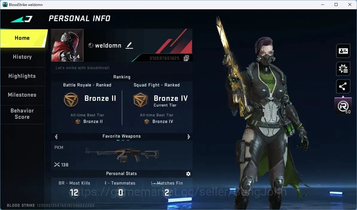 Blood Strike Accounts ASIA | 1 ETERNAL: AUG-Empyrean | UPGRADE POINT(AUG image 1