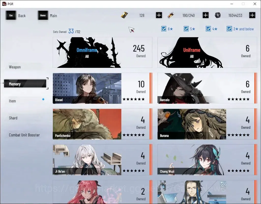 Punishing: Gray Raven Accounts End-Game Asia|Lvl 85|(SSS Lucia IC,SS Selena P,SS lilith D,S Lucia CW)+Sign SSS+ Jetavie D|6 14