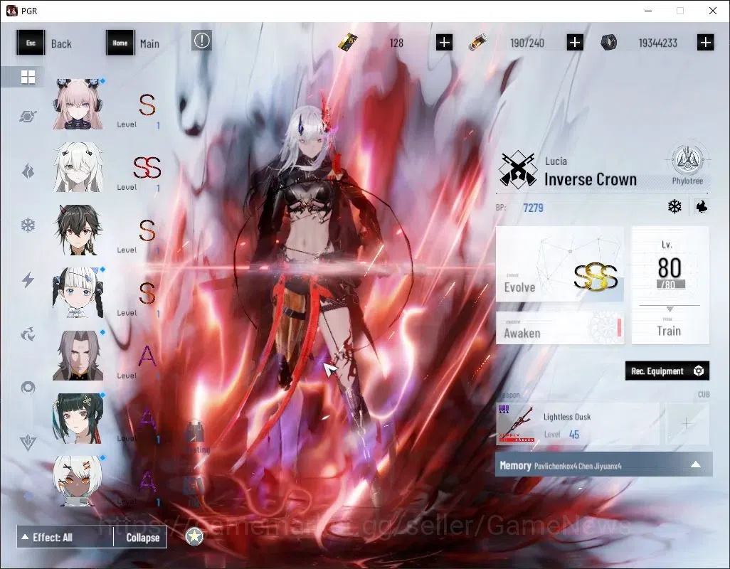Punishing: Gray Raven Accounts End-Game Asia|Lvl 85|(SSS Lucia IC,SS Selena P,SS lilith D,S Lucia CW)+Sign SSS+ Jetavie D|6 7