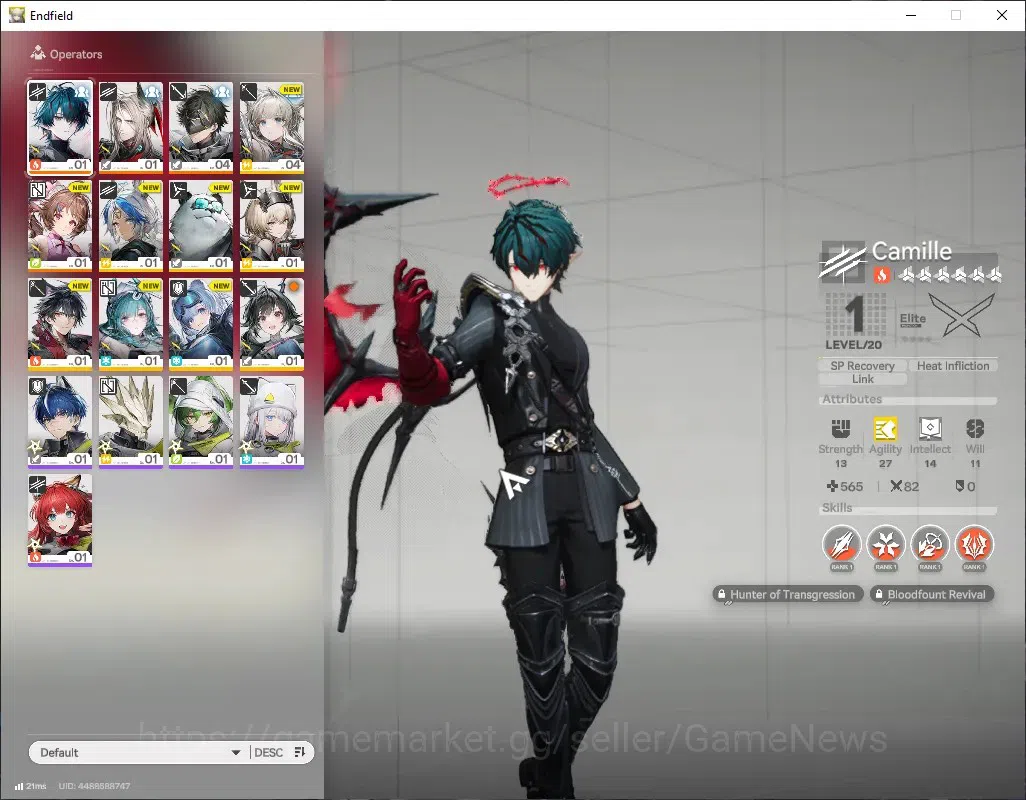 Arknights: Endfield Accounts Asia|Lvl 2|3 SSR 1 Limited + 2(*6 Weap)|(Camille),Pogranichnik,Ardelia|Male MC|Log 1