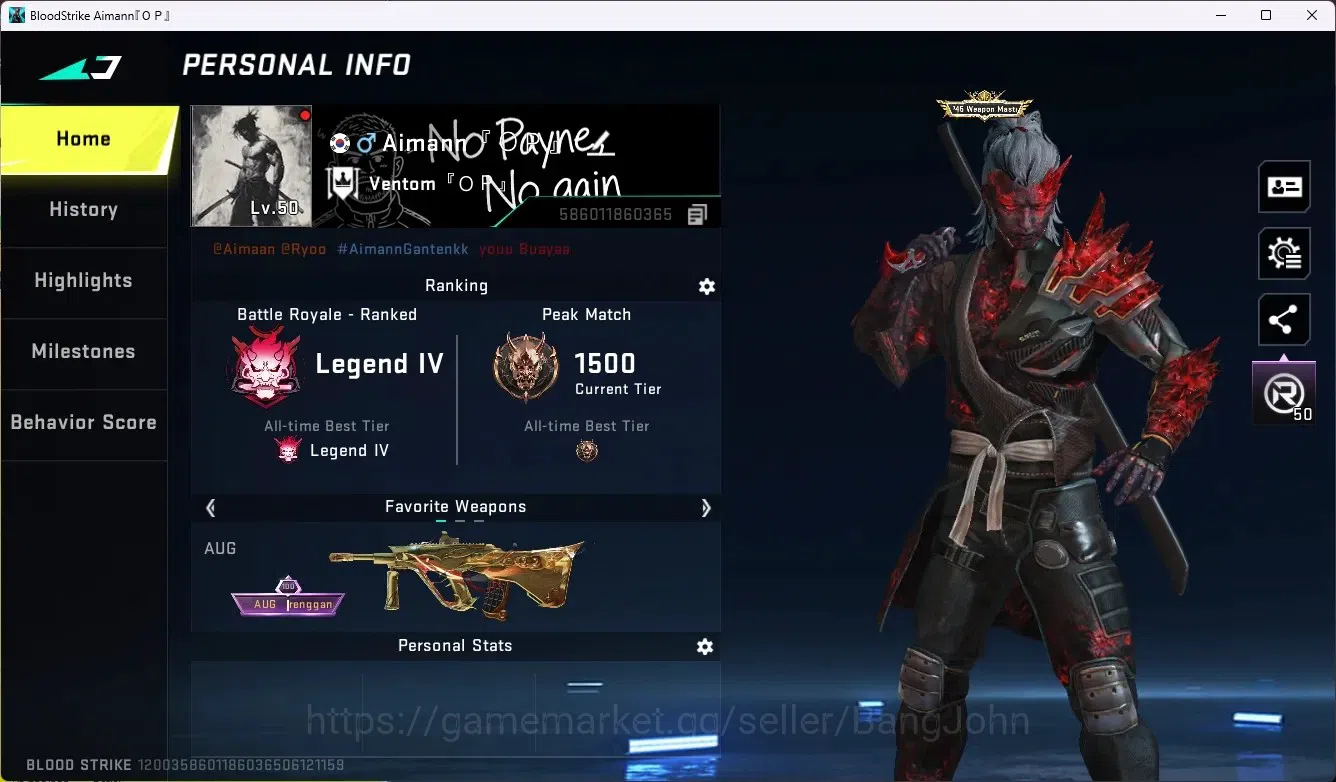 Blood Strike Accounts ASIA|1 EVO: FAL-Evolved Draco|9 Collab Gun|3Limite image 1